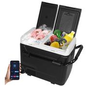ARTETHYS Camping Fridge, 60L Car Fridge with APP Control, Car Refrigerator 12V Portable Freezer Dual Zone Compressor -20°C to 20°C with 12/24V DC 240V AC for Travel Caravan RV