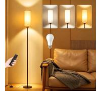 ARTETHYS Floor Lamp, Floor Lamps for Living Room, Standing Tall Lamp with LED Bulb, Standard Modern Lamps with Remote and 3 Colour Temperature, Black
