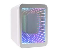 ARTETHYS Mini Fridge for Bedrooms, 4L Car Skincare Fridge with LED Mirror, Gaming Fridges with Infinity Effect for Home Office Skin Care, 220V AC/12V DC