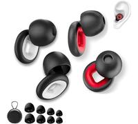 Artevive Moto Earplugs-27 Db, High Fidelity Noise Cancelling Earplugs, Wind Noise & Ear Ringing Reduction, Reusable Silicone Ear Plugs for Concerts, Travel, Motorcycle Lovers (Red+White)