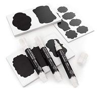 Arteza 150 Chalkboard Labels for Jars, Spice Jar Labels with 3 White Chalk Pens, Removable & Waterproof Mason Jar Stickers