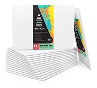 Arteza 20 x 25 cm (8"x10") Blank Canvas Board Panels, Bulk Pack of 14, Primed, 100% Cotton for Acrylic Painting, Oil Paint & Wet Art Media, Canvases for Artist, Hobby Painters & Beginners