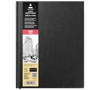 Arteza 21.6 x 27.9 cm Hardback Sketchbook, 220 Pages, 110gsm, with Bookmark Ribbon, Expandable Inner Pocket, and Elastic Strap, for a Variety of Dry Media