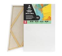 Arteza 24x36” Stretched White Blank Canvas, Bulk Pack of 2, Primed, 100% Cotton for Painting, Acrylic Pouring, Oil Paint & Wet Art Media, Canvases for Professional Artist, Hobby Painters & Beginner