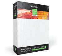 Arteza 30x40cm Stretched Canvas, 6 pc, 100% Cotton and Primed with Acid-Free Titanium Acrylic Gesso, for Professional Artists & Hobby Painters, Acrylic Pouring, Oil and Watercolour Painting, White