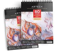 Arteza 9"x12" Drawing Pad 2 Pack, 160 Pages Total, Two Spiral Bound Artist Drawing Books, 80 Sheets Each, Durable Acid Free Sketch Paper (80lb/130g), for Beginners & Experts