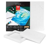 ARTEZA Acrylic Art Paper Foldable Canvas Pad, Folded Size 7x8.6 Inches, 20 Sheets, DIY Frame, Heavyweight Paper, 220 lb, 360 GSM, Acid-Free, Art Supplies for Painting & Mixed Media Art