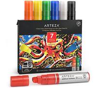 ARTEZA Acrylic Paint Pens, Set of 7, Classic Colours, 3-in-1 Multi-Line Nibs, 5-15 mm Line, UV-Resistant Marker Pens for Rocks, Glass, Metal, Wood, and Pumpkin Decorating