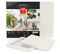 Arteza Acrylic Paper Foldable Canvas Pad, 9.5x9.5 Inches, 20 Sheets, DIY Frame, Heavyweight Acrylic Paint Paper, 220 lb, 360 GSM, Acid-Free, Art Supplies for Painting & Mixed Media Art