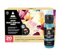 ARTEZA Acrylic Pouring Paint kit, 60 ml Bottles, 20 Assorted Colors, High Flow Acrylic Paint, No Mixing Needed, for Pouring on Different Surfaces (package may vary)