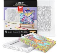 Arteza Adult Colouring Book, 30.6 x 34.2 cm, 20.4 x 20.4 cm Folded, 30 Sheets, Ocean Illustrations, 350 GSM Paper, DIY Colouring Sheets for Relaxing