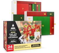 ARTEZA Advent Calendar 2024 (24 Days) Fine Art | Holiday Art Supplies Gift for Adults | Includes Paints, Brushes, and Project Kits | Curated by Tiffany Anna