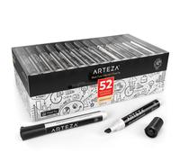 Arteza Black Dry Erase Markers Bulk Pack of 52 Whiteboard Markers Chisel Tip Low-Odor Ink Long-Lasting & Easy-to-Erase Ideal for School Off