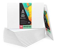 Arteza Canvas Board, Pack of 14, 27.9 x 35.6 cm, 8-oz Gesso Primed 100% Cotton Canvas Panels, Canvases for Acrylic Painting and Pouring,White