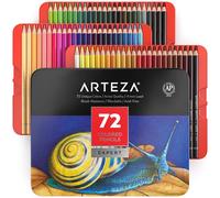 ARTEZA Colouring Pencils, Professional Set of 72 Colours in a Tin Box, Soft Wax-Based Cores, for Drawing, Sketching & Shading