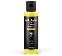 ARTEZA Craft Acrylic Paint, A102 Electric Yellow, 118 ml Bottle, Water-Based, Blendable, Outdoor Paint for Art & DIY Projects on Different Surfaces