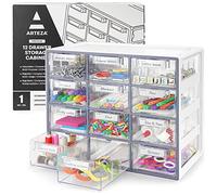 ARTEZA Desk Drawer Organiser, Multipurpose 12-Drawer Cabinet for Kitchen Storage, Tools, and Art Supplies, 23.39cm x 41.19cm x 32.49cm, Gray