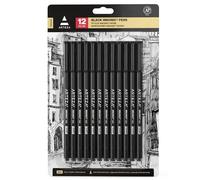 ARTEZA Fineliner Pens, Black, Set of 12, Ultra Fine Felt Tip Markers, 0.4 mm Tips, Artist Fineliners for Drawing, Sketching, Writing, and Taking Notes