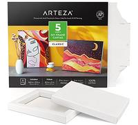 Arteza Foldable Canvas Boards for Painting, 8.5x11 Inch, Pack of 5, 100% Cotton, 8 oz Primed White Canvases, DIY Frame, Art Supplies for Acrylic and Oil Painting and Drawing