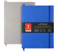 ARTEZA Lined Journal Notebooks, 15.2 x 20.3 cm, Pack of 2, 96 Sheets, 80 GSM, Cobalt Blue and Grey, Hardcover Journals with Smooth Lined Paper