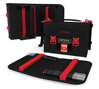 ARTEZA Marker Pen Organizer Case with 108 Slots, Removable Baldric, Zipper Pocket and Carrying Handle