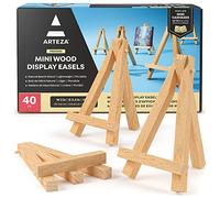 Arteza Mini Wood Display Easel, 5", Pack of 40, Art Supplies for Displaying Small Canvases, Business Cards, Photos