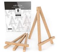 ARTEZA Mini Wood Display Easel, 8", Pack of 8, Art Supplies for Displaying Small Canvases, Business Cards, or Photos