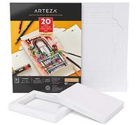 Arteza Mixed Media Sketchbook, Foldable Canvas Pad, 12.7 x 16.7 cm, 20 Sheets, Heavyweight Multimedia Paper, 228 lb, 370 GSM, Acid-Free, Wood Pulp DIY Frames for Painting & Mixed Media Art