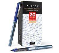 ARTEZA Rollerball Pens Fine Point Set of 20 Blue Liquid Ink Extra Fine 0.5 mm Needle Tip Pen Make Precise Lines Office Supplies for Writing Note