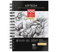 ARTEZA Sketch pad 5.5 inches x 8.5 inches (14 x 21.6 cm), Spiral Bound Sketch Book with 100 Sheets, Robust Acid-Free Drawing Paper (68 lb/100 GSM), Artist Drawing pad for Children and Adults