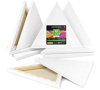 Arteza Triangle Stretched Canvas Set, 10 Pack, 30.5 cm, 100% Cotton, 8 oz Gesso-Primed Blank Canvases on Solid Wood Frame