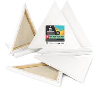 Arteza Triangle Stretched Canvas Set, 8 Pack, 35.6 cm, 100% Cotton, 8 oz Gesso-Primed Blank Canvases on Solid Wood Frame