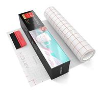ARTEZA Ultra Clear Transfer Tape Paper with Grid & Squeegee, 12 Inch Wide x 25 Foot Long Roll, For Alignment & Transfer of Adhesive Vinyl for Decals, Signs, Walls, Windows & Smooth Surfaces