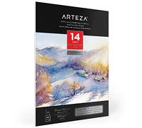 ARTEZA Watercolour Paper Pad A4, 14 Sheets, 300gsm Watercolour Paper, 100% Cotton, Cold-Pressed, Art Supplies for Watercolour Techniques and Mixed Media
