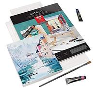 Arteza Watercolour Paper Pad, Foldable Canvas Pad, 17.8 x 21.8 cm, 10 Sheets, Heavyweight, 140 lb, 300 GSM, Acid-Free, 100% Cotton Pulp DIY Frames for Painting & Mixed Media Art