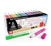 ARTEZA Whiteboard Pens, Pack of 52 (with Chisel Tip), 12 Assorted Colours with Low-Odour Ink, Dry Erase Marker Set for School, Office, or Home