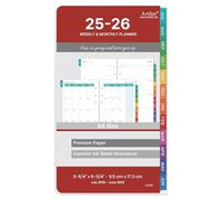 Artfan 2025-2026 Planner Refills - A6 Planner Inserts, 3.75 x 6.75 inch, 6 Holes - Red