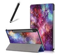 Artfeel Case for Samsung Galaxy Tab S7 11 inch 2020 T870/T875,Slim Lightweight Leather Smart Shell Tri-Fold Stand Cover with Auto Wake/Sleep,Flip Magnetic Tablet Protective Case,Milky Way