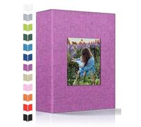 Artfeel Photo Album 4x6 with 100 Pockets,Slip-in Picture Albums,Linen Cover Memory Book with Front Window,White Page Vertical Photo Book for Wedding,Family,Anniversare,Baby,Vacation