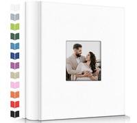 Artfeel Photo Album 4x6 with 600 Pockets,Slip-in Picture Albums,Linen Cover Memory Book with Front Window,White Page Vertical Photo Book for Wedding,Family,Anniversare,Baby,Vacation