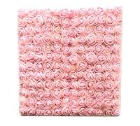 Artfen Mini Fake Rose Flower Heads 144pcs Mini Artificial Foam Roses DIY Wedding Flowers Accessories Make Bridal Hair Clips Headbands Dress (Bottom add Gauze) Light Pink