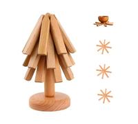 ARTFILIF Tree Shape Coasters Set,Trivets for Hot Dishes,Wooden Tree Trivet, Heat Resistant Wood Coasters for Kitchen Dining (Light wood, 3 Trivets)