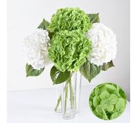 Artflower 4Pcs Real Touch Hydrangea Artificial Flowers, 22.5'' White & Green Faux Full Latex Hydrangea Flowers for Home Decor Floral Arrangements Wedding Bouquets Table Centerpiece Decorations