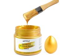 ARTFLY Acrylic Paint Metallic Gold, 100ml Gold Leaf Paint for Art Painting, Hand-crafts, Non-Toxic, Non-Fading Ideal for Canvas, Wood, Fabric, Ceramic, Stone Craft Supplies