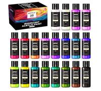 ARTFLY Iridescent Acrylic Paint Set, 20 Chameleon Colors in 20x60ml Bottles, Color-shifting Acrylic Paint, Perfect for Artists, Beginners on Canvas, Rocks, Wood, Fabric, Ceramic