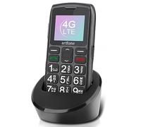 artfone 4G LTE Elderly Cell Phone with Big Keys, 1800mAh Battery, SOS Button, High Volume, USB-C Charging Base, Quick Call, Cell Phone for Elderly and Grandparents, Black