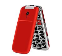 artfone Big Button Mobile Phone for Elderly, Senior Flip Mobile Phone Dual SIM Unlocked Card with 2.4" Large Screen | SOS Button | Talking Numbers | FM Radio | Torch and Charging Cradle (Red)