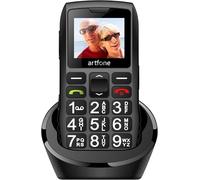 artfone Big Button Mobile Phone for Elderly,Upgraded GSM Mobile Phone With SOS Button | Talking Number | 1400mAh Battery | Dual SIM Unlocked | Torch Side Buttons | Bluetooth | Charging Dock(Black)