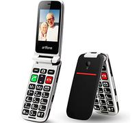 artfone CF241 Senior Flip Mobile Phone Unlocked, Big Button Mobile Phone for Elderly with Dual SIM and 2.4" Large Screen(Black)