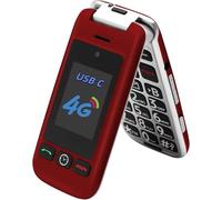 artfone G6 Pro 4G Unlocked Basic Mobile Phone for Seniors丨SOS Button丨Flip Phone丨SIM Free Big Button Senior Mobile Phone丨Dual Display丨 Speed Dial丨USB-C丨Charging Dock丨FM Radio丨Torch丨1300mAh Battery-Red